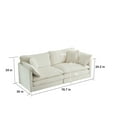 thumbnail image 3 of Sofa Set of 3, Upholstered Deep Seat Couch Set with Toss Pillows, 2 and 3 Seater Sofa Set for Living Room, Bedroom, Office, Comfy Sofa Couch Set, White, 3 of 6