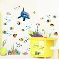 thumbnail image 3 of Calcomanía de pared de pez oceánico, pegatinas de pared de medusas de ballena rosa dulce para habitación de niños, sala de estar, café, aula, decoración de pared, estilo dos Ormromra CJWUS-437, 3 of 5