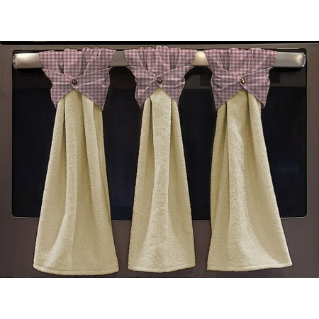 

Checked Gingham Wraparound Snap Hanging Towels (Set of 2) by Penny s Needful Things (Pink) (Terrycloth Color: Yellow)