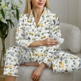 thumbnail image 6 of Honeii Transport 1 print Women's Pajama Sets Long Sleeve Button Down Sleepwear Nightwear Soft Pjs Lounge Sets-Medium, 6 of 7