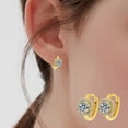 thumbnail image 6 of QIQUWOHUL Earrings Small Cute Diamond Earring White Plated Sterling Earrings For Women Gift Earrings And Earrings Exquisite And Small Retro Micro Set Zircon Earrings, 6 of 8