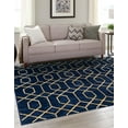 thumbnail image 5 of Marilyn Monroe Glam Collection Area Rug - Trellis (7' 10" Square Navy Blue Gold/Gold), 5 of 11