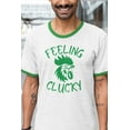 thumbnail image 3 of St Patricks Day Feeling Clucky Mens Ringer T Shirt, 3 of 4