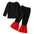 thumbnail image 4 of Toddler Baby Girl Halloween Clothes Infant Skeleton Sweatshirt Tops Flare Pants Fall Winter Outfits Set 0-3T, 4 of 12