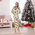 thumbnail image 2 of Adult Christmas Onesie Cat Wearing A Hat Sweeping The Floor Adult Zipper One-Piece Pajamas Unisex Pajamas with Pockets, 2 of 6