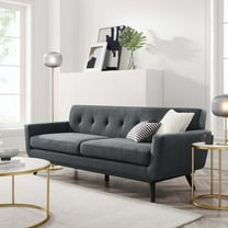 Modway Engage Herringbone Fabric Sofa in Charcoal