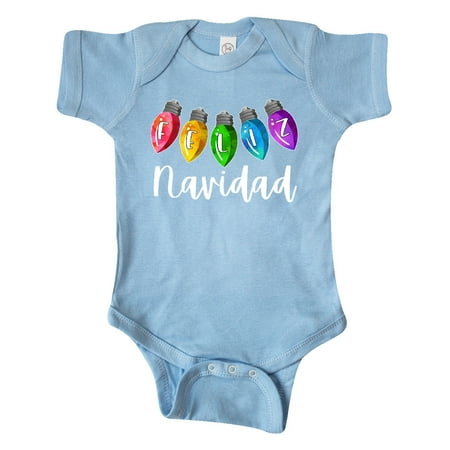

Inktastic Feliz Navidad Rainbow Holiday Lights Gift Baby Boy or Baby Girl Bodysuit