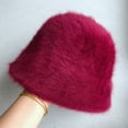 thumbnail image 1 of LinYooLi Rabbit Hairy Hat Female Autumn And Winter Versic Plush Fisherman Hat Version Of The Face, Small Bucket Hat, Warm Basin Hood, 1 of 9