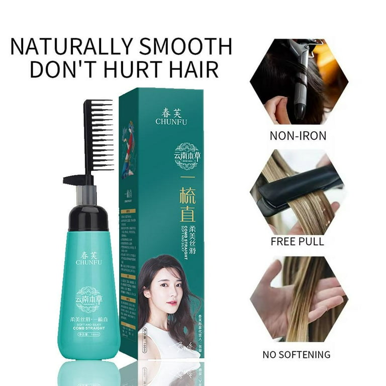 Clearance Herbal Hair Relaxer Hair Straightener Cream Smooth Straight Hair Nour UKGJ D5L9