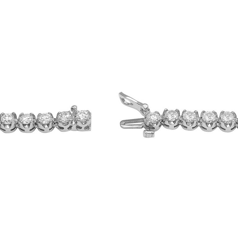 14K White Gold Real Diamond 1 Row 20 Pointer Tennis Chain Necklace 16 28 Ins