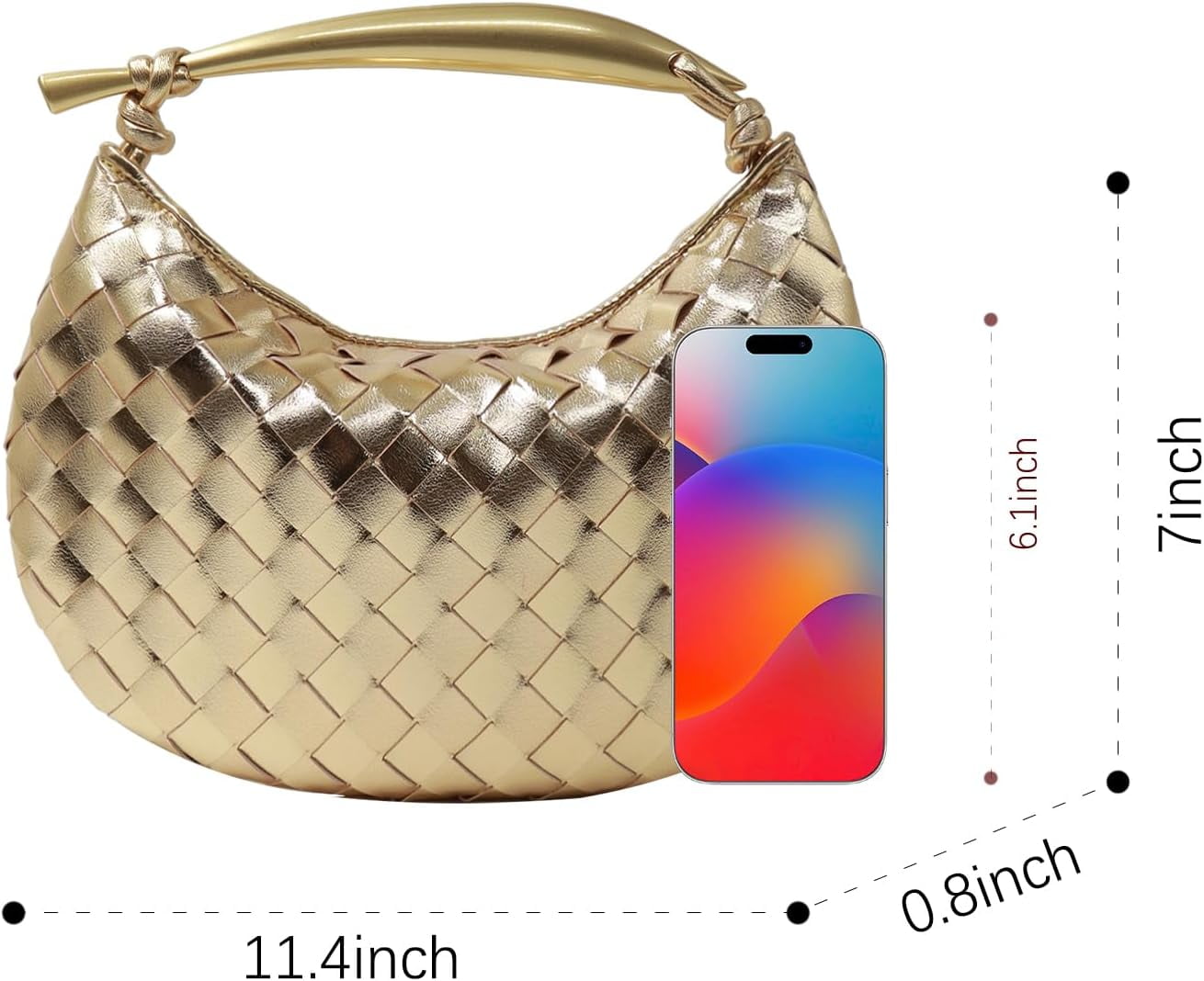 Woven Leather Dumpling Bag Dinner Handbag For Women Purse Hobo Bag Knotted Evening Bag Knotted Handbag