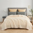 thumbnail image 3 of JML Contemporary Almond Cream Beige Satin, Fleece Reversible Bed Blanket Twin, 3 of 5