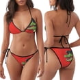 thumbnail image 3 of KLL Ensemble Bikini Crocodile Cool avec Imprimé Lunettes de Soleil pour Femmes, Ensemble Bikini Deux Pièces avec String Haut Licou Triangle avec Bas à Nouer Maillot de Bain Aguichant, 3 of 6