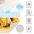 thumbnail image 4 of Toilet Rug U-Shaped Bathroom Rugs Non-Slip Soft Plush Machine Washable Contour Bath Mat Sunflowers Honey Jars Bee 24x20, 4 of 9
