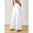 thumbnail image 3 of DOKOTOO Womens Casual Wide Leg Pants High Waisted Button Pleated Business Work Trousers Flowy Beach Palazzo Pants, 3 of 9