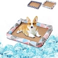 thumbnail image 1 of Jacenvly - Tapete refrescante para mascotas, esencial para perros y gatos, de seda fría, portátil, lavable, para perrera, sofá, cama, suelo y asiento de coche., 1 of 7