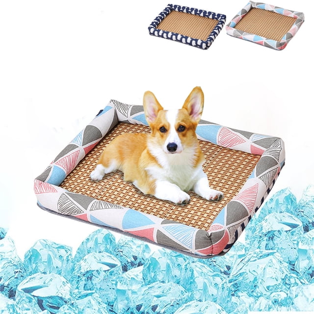 Jacenvly - Tapete refrescante para mascotas, esencial para perros y gatos, de seda fría, portátil, lavable, para perrera, sofá, cama, suelo y asiento de coche.