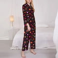 thumbnail image 3 of Yiaed Geometric Hearts Print Pajamas Women's Long Sleeve Sleepwear Soft Button Down Loungewear Pjs Lounge Set Nightwear Womens Pajama Pants-XX-Large, 3 of 7