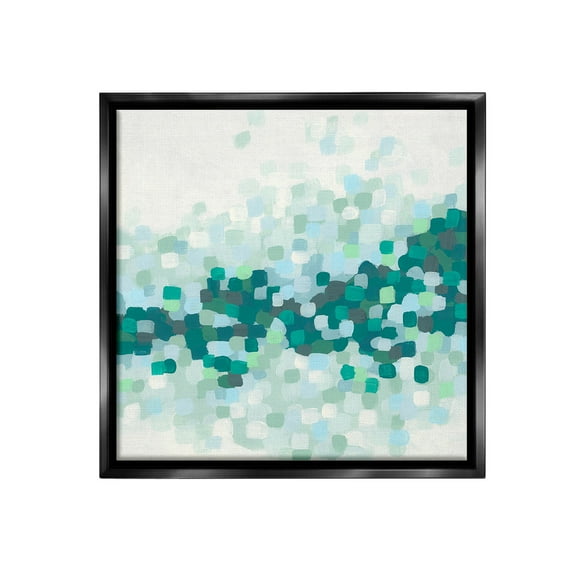 Stupell Industries Modern Dotted Terrain Abstract Painting Black Floater Framed Canvas Art Print Wall Art, 18 x 18