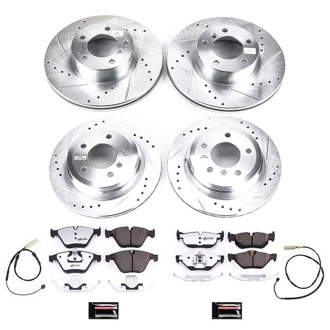PowerStop Front and Rear Z26 Street Warrior Carbon-Fiber Ceramic Brake Pad and Drilled and Slotted Rotor Kit Fits: BMW Select Models K8882-26