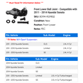 thumbnail image 2 of Front Lower Ball Joint - Compatible with 2011 - 2014 Hyundai Sonata 2012 2013, 2 of 2