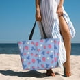 thumbnail image 6 of Fuzoiu Strawberry And Flowers Print Waterproof Beach Tote Bag for Women Girls with Zipper,Sandproof Pool Swim Bag,Large Capacity Beach Travel Bag for Pool Swim Travel Everyday, 6 of 7