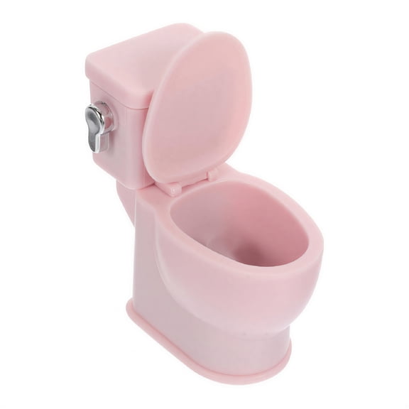 BESTSKY 1/12 Dollhouse Simulated Flushing Toilet With Flushing Sound Dollhouse Bathroom Furniture Decoration Dolls House Accessories