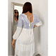 thumbnail image 2 of Vestido blanco con bordados azules Cklass TALLA grande, 2 of 3
