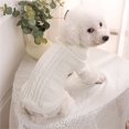 thumbnail image 2 of Dog Sports Shirt, Dog Sweater, Pet Sportswear Clothing - White Cable Knit Design, Comfortable Fabric - For Small Dogs, Indoor Outdoor Wear, Daily Walking, Casual Occasions, 2 of 3
