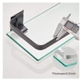 thumbnail image 3 of Glass Bathroom Shelf 15.7in, Wall Mounted Floating Shelves with Towel Holder, 2-Tier Shower Shelf for Bathroom, Kitchen, and Balcony, 3 of 6
