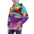 thumbnail image 2 of Pofeuu Lizard With Sunglasses Colorful Print Teenage Zipper Hoodie Sweatshirts Hooded Casual Jackets With Pocket For Boys Girls-Medium, 2 of 6