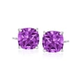 thumbnail image 3 of Ross-Simons 4.90 ct. t.w. Amethyst Stud Earrings in Sterling Silver, Women's, Adult, 3 of 5