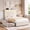 Beige, variant on HiJob Twin Size Bed Frame for Kids & Girls with Storage Drawers, Velvet Upholstered Platform Bed with LED Lights, Charging Station and Adjustable Headboard, Beige