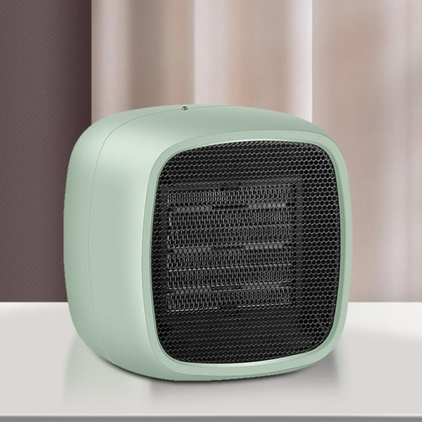 Calentador personal de cerámica PTC de 800 vatios, portátil, , protección contra sobrecalentamiento para dormitorio, hogar, escritorio, dormitorio interior Verde Macarena calentador