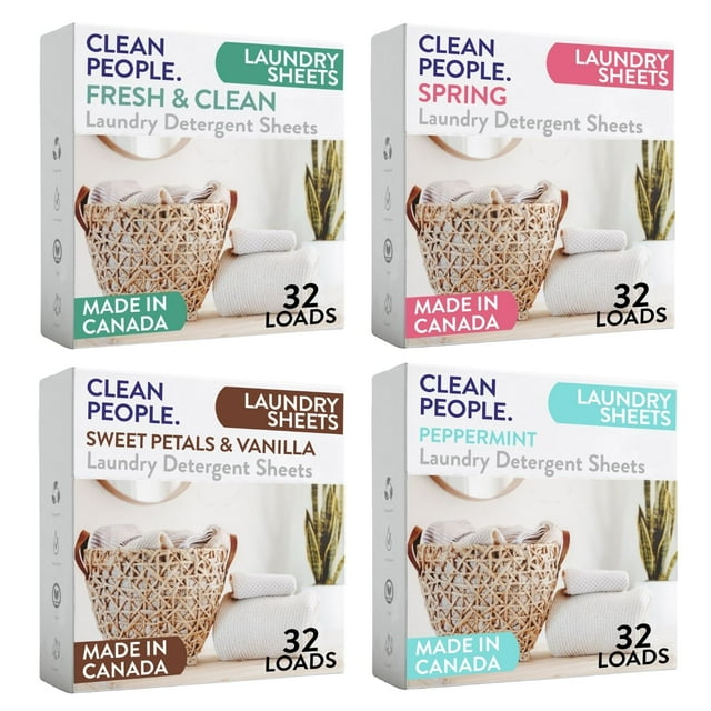 Detergente para ropa Clean People, paquete variado de 128 unidades