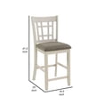 thumbnail image 5 of Glee 26 Inch Counter Height Chair, Set of 2, Antique White and Brown Finish, 5 of 5