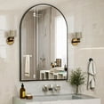 thumbnail image 3 of YVANLA 40"x30" Arched Bathroom Mirror Wall Mounted Mirror with Aluminum Alloy Frame, Black, 3 of 8