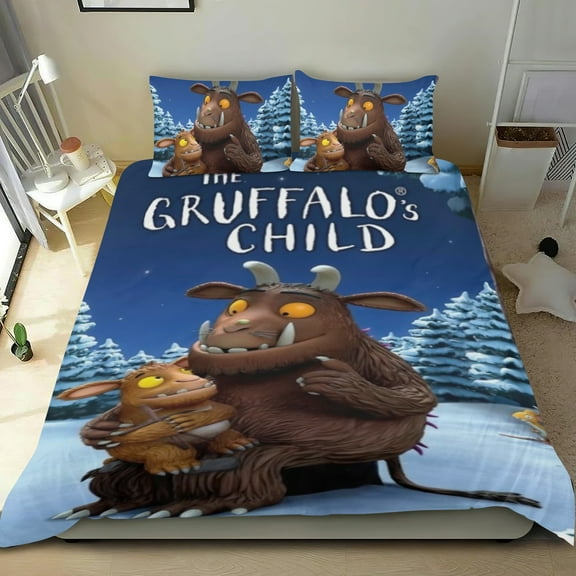 Gruffalo Themed Bed Sheet Set Three Piece Set 53x79 In ches Comfortable And Skin Friendly Unique Design Creating A Star Studded Night Home Decor Gifts For Family Friends fans