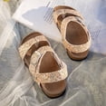 thumbnail image 6 of BOOMNY Girls Sandals Open Toe Flat Sandals for Kids Adjustable Strap Shiny Sequins Casual Summer Shoes, 6 of 9