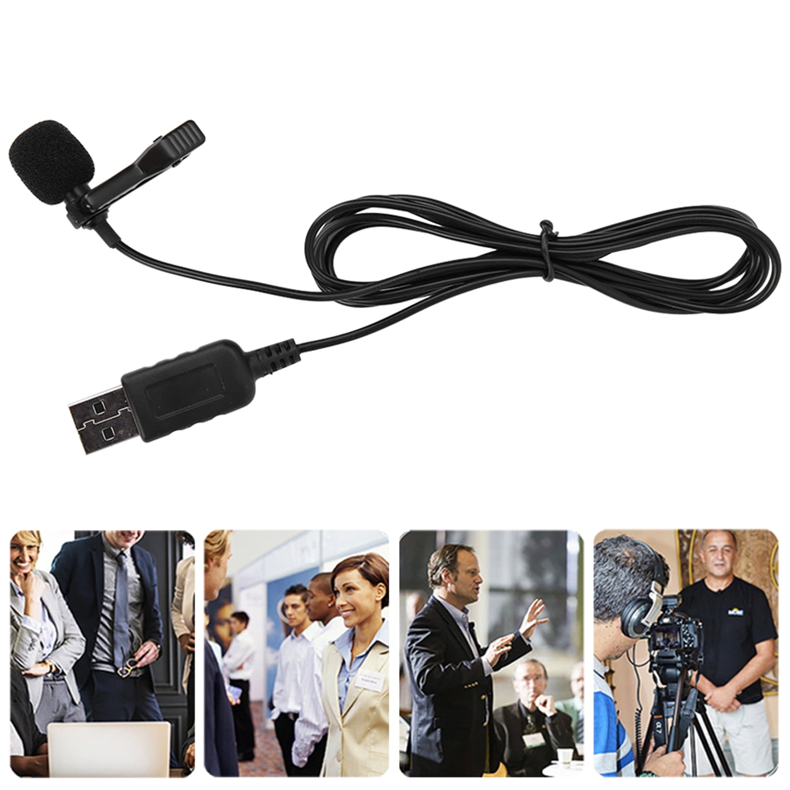 USB Lapel Microphone, USB Collar Clip Microphone Flexible