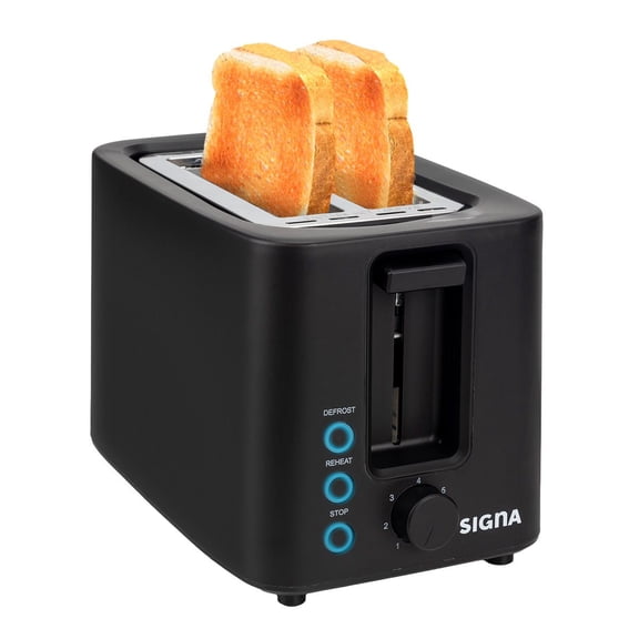 Tostador De Pan Eléctrico Intensidad 6 Niveles 2 Rebanadas Multifuncional Tostar Recalentar Descongelar Color Negro