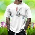 thumbnail image 4 of YDLCAFD Men's Easter Rabbit Print Short Sleeve Male Casual Shirt Spring And Summer, 4 of 4