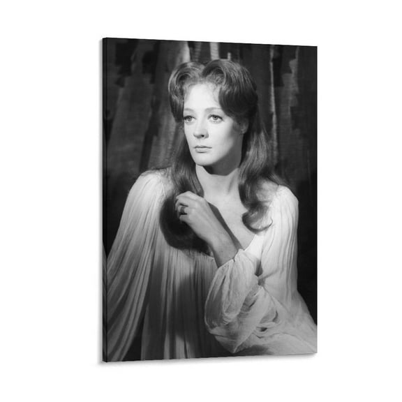Maggie Smith Actress Vintage Black And White Wall Art Picture Painting Poster Canvas Print Posters Artworks Bedroom Living Room Decor 24x36inch(60x90cm)