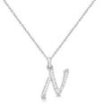 thumbnail image 2 of Personalized Diamond Script Letter Initial Necklace in 14k White Gold, 2 of 2