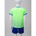 thumbnail image 4 of JanJean Soccer Uniforms for Kids Boys Football Jersey V Neck Practice T Shirt and Sport Shorts Set Fluorescent Green S, 4 of 7