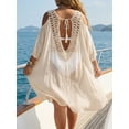 thumbnail image 7 of Sentmoon Cover Up Beach Dress 2026 Summer Solid Color Cold Shoulder Patchwork Breathable Loose Fit Beach Vacation Essentials Resort Dress for Travel and Holiday Free Size, 7 of 7