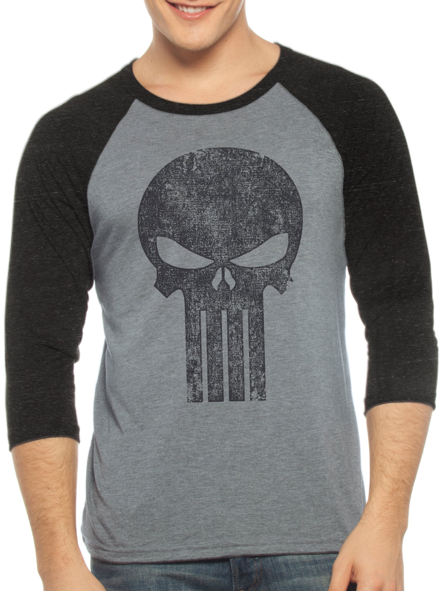 Marvel Marvel Punisher men's 3 quarter sleeve raglan graphic shirt