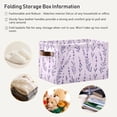 thumbnail image 6 of Coolnut Beautiful and Elegant Lavender Buds Storage Basket, Durable Canvas Organizer With Handles Large Collapsible Storage Bins Boxes for Home Office - 1 Pack Home Decor, 6 of 7
