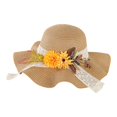 thumbnail image 3 of Sombrero de paja DIY con flores artificiales, transpirable, para uso doméstico, para niñas, vacaciones, manualidades, para exteriores, a moda, Estilo H, 3 of 7