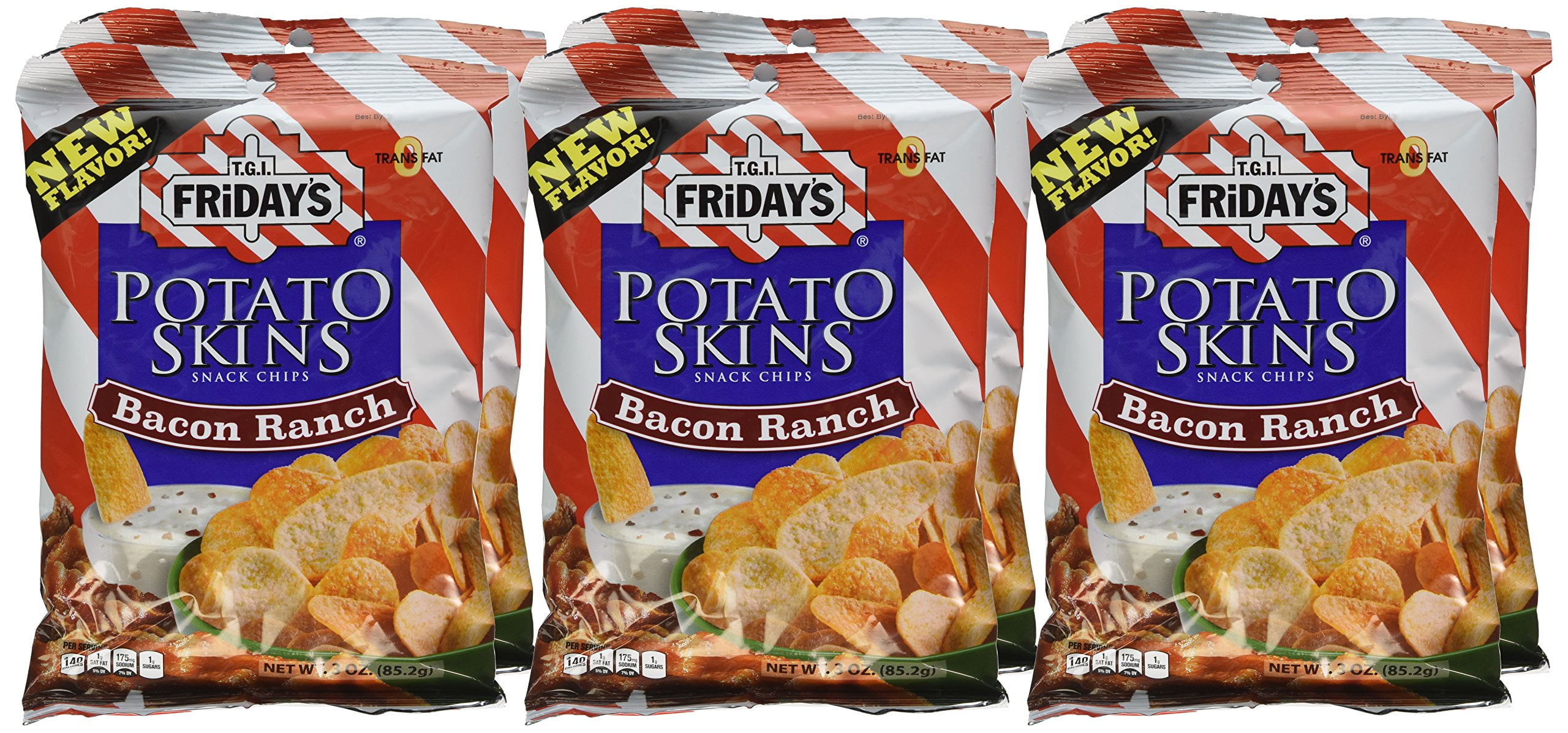 Tgi Friday S Potato Skins Snack Chips Bacon Ranch 3 0 Oz 6 Count Walmart Com Walmart Com